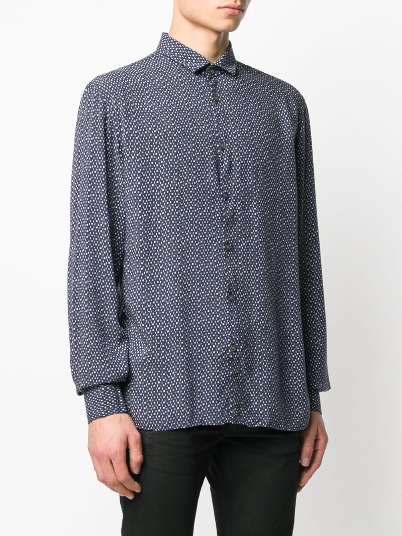 Shop John Varvatos Abstract Print Shirt In Blue