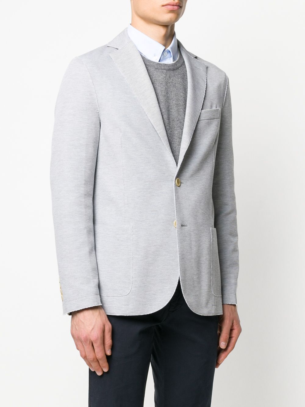 фото Eleventy single-breasted raw-edges blazer