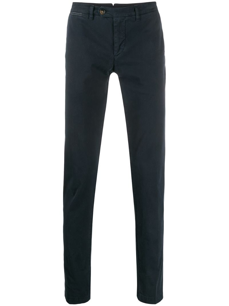 Shop Eleventy Low-rise Straight-leg Chinos In Blue