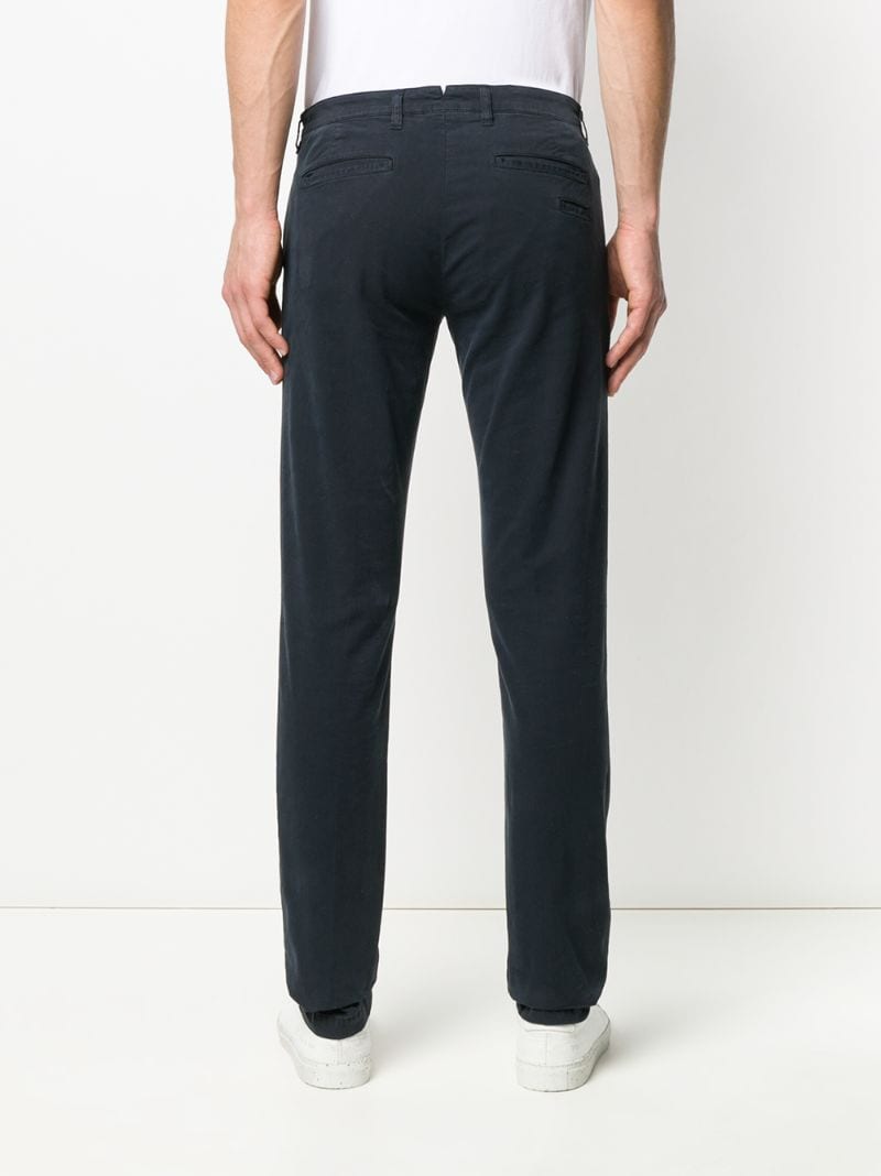 Shop Eleventy Low-rise Straight-leg Chinos In Blue