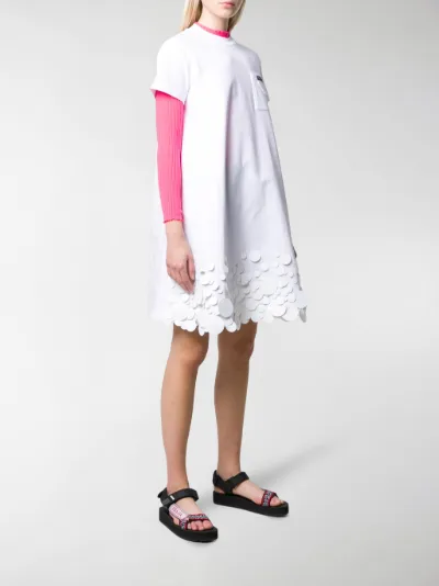 Abito modello T-shirt con paillettes Bianco Farfetch Abbigliamento Vestiti Vestiti paillettes 