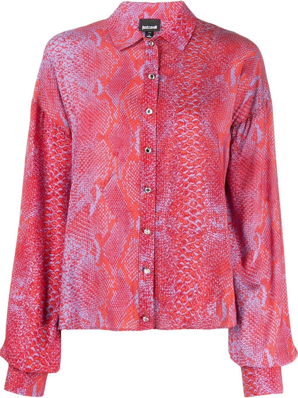 Shop Just Cavalli Snakeskin-print Shirt In Red