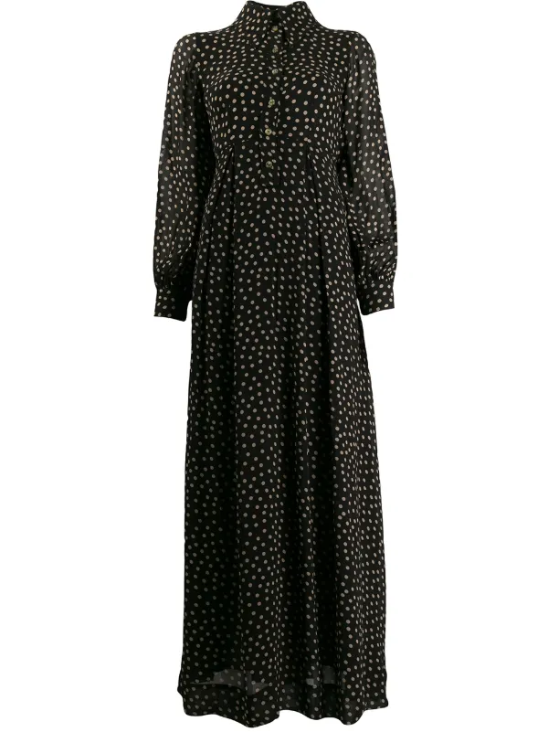 black and white polka dot maxi dress