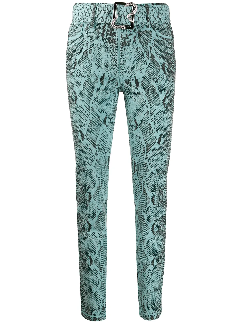 snakeskin print jeans