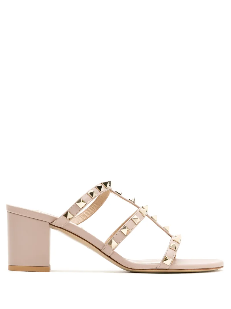 Valentino Garavani Rockstud 60mm Mules In Neutrals