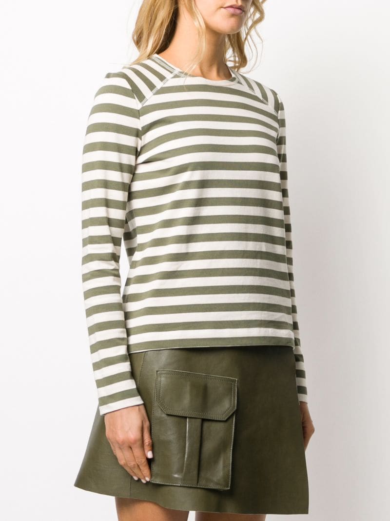 Shop Ganni Striped T-shirt In Neutrals