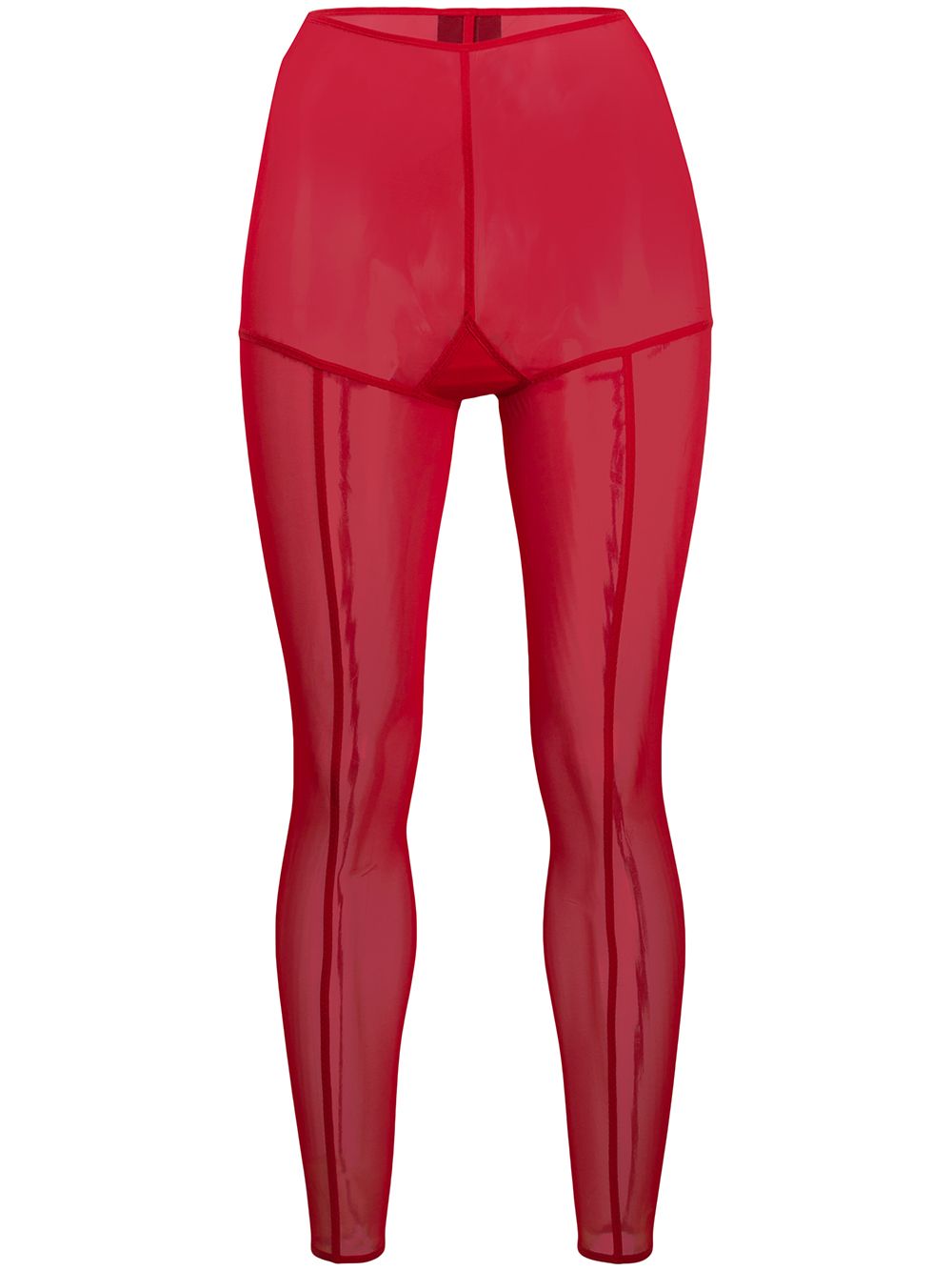 Ann Demeulemeester Slim Sheer Leggings In Red