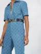 Sandro Paris jacquard denim jumpsuit