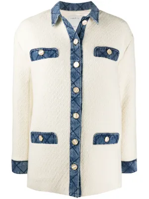 sandro pearl denim jacket