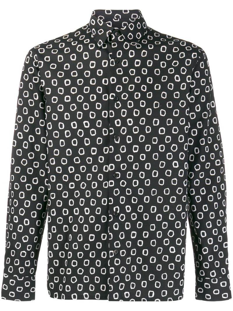 Shop Sandro Printed Shirt In Black