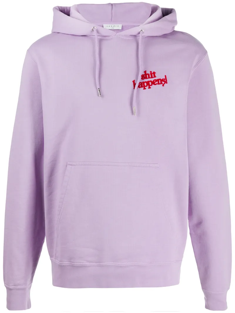 Sandro Shit Happens Hooded Sweatshirt In Pink