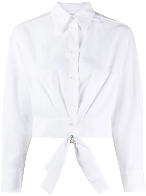 Shop white Sandro Paris wrap front blouse with Express Shop white Sandro Paris wrap front blouse with Express