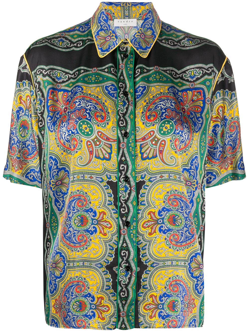 Sandro Paisley Print Shirt In Black