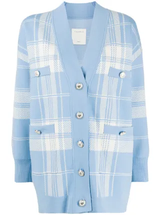 plaid knit cardigan