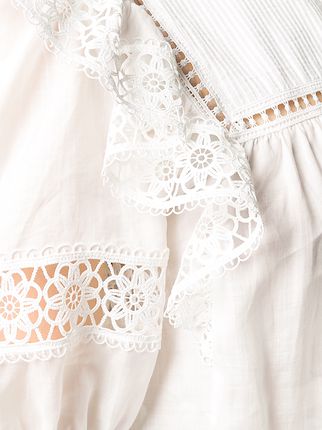 lace-insert cropped blouse展示图