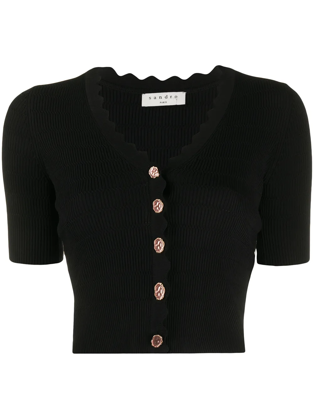 

SANDRO short-sleeve cropped cardigan - Black