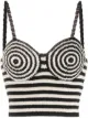 Image 1 of Sandro Paris striped crochet cropped top