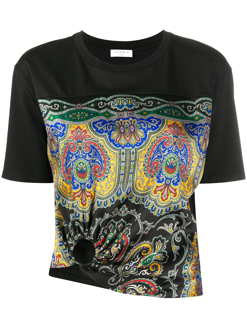 Shop Sandro T-shirt Mit Paisley-print In Black