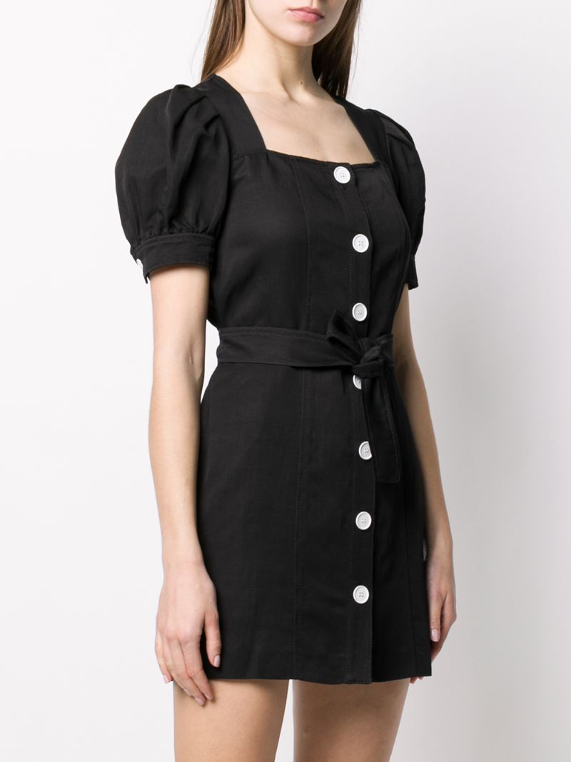 Shop Sandro Button Front Dress In Black