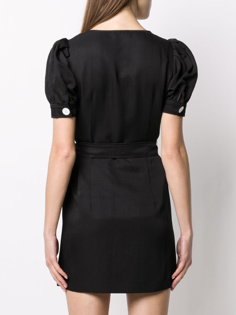 Shop Sandro Button Front Dress In Black
