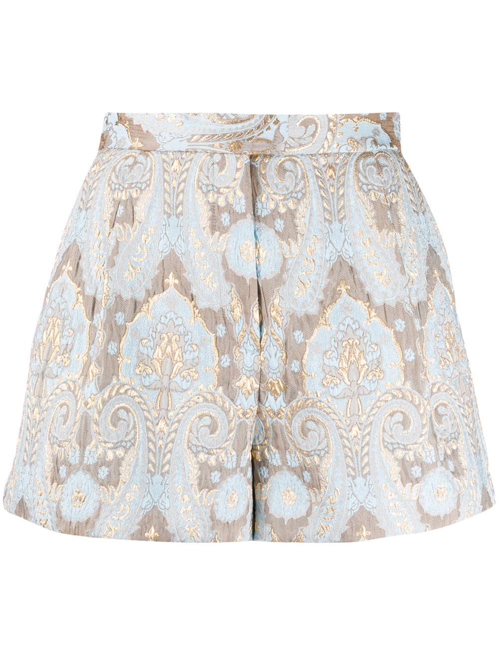 Sandro Ori Jacquard Shorts In Gold