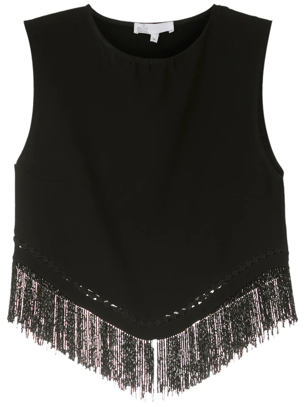 blouse crop à franges