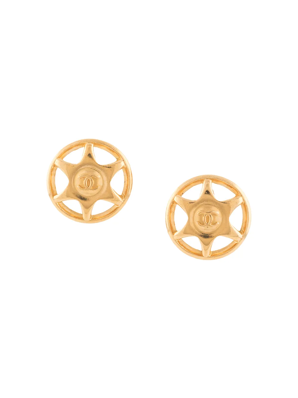 Chanel Pre Owned 1997 Cc Logos Button Earrings Vintage Farfetch Com