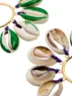 Venessa Arizaga gold-plated palm tree-print shell earrings