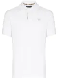 Barbour tartan trim cotton piqué polo shirt - White