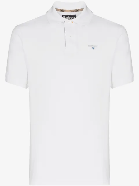 Barbour tartan-trim embroidered-logo polo shirt