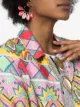 Image 2 of Venessa Arizaga gold-plated palm tree-print shell earrings