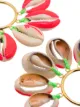 Venessa Arizaga gold-plated palm tree-print shell earrings