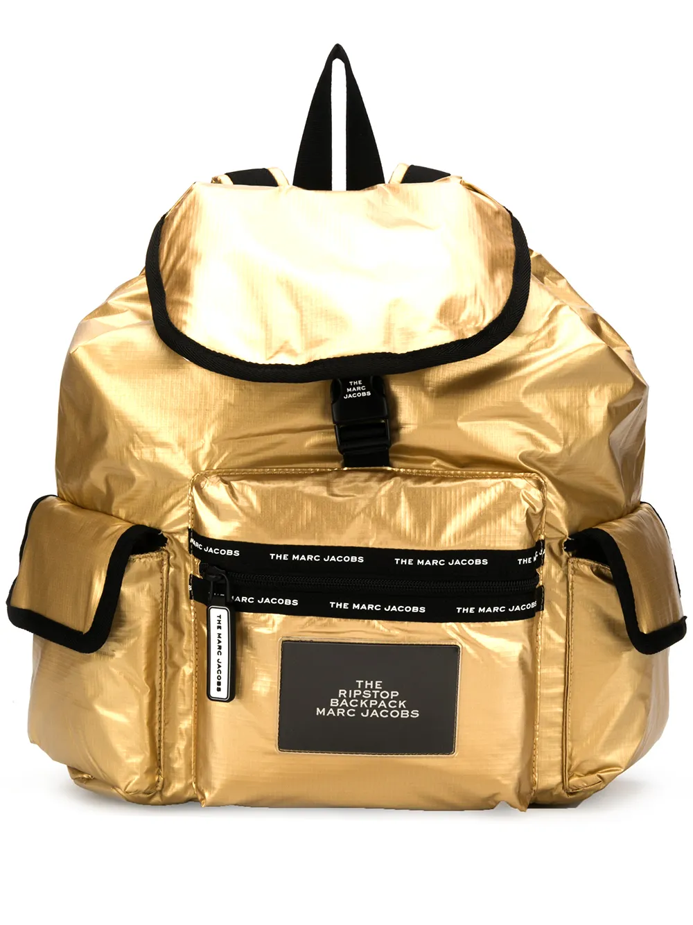 Marc Jacobs Logo Patch Backpack In Gold