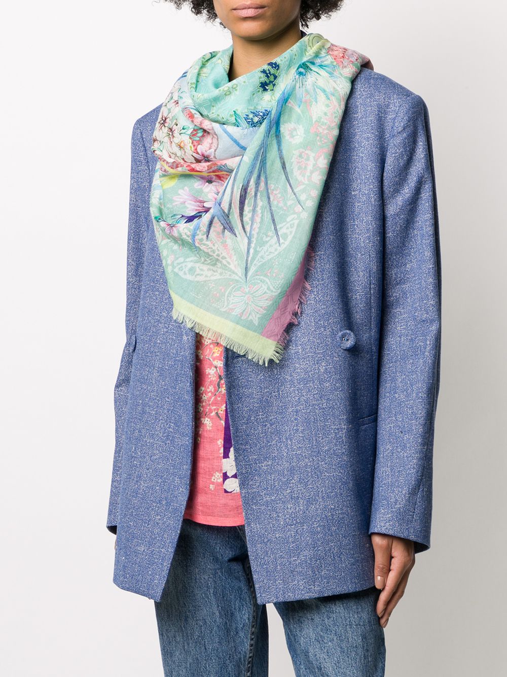 фото Etro шарф с цветочным принтом