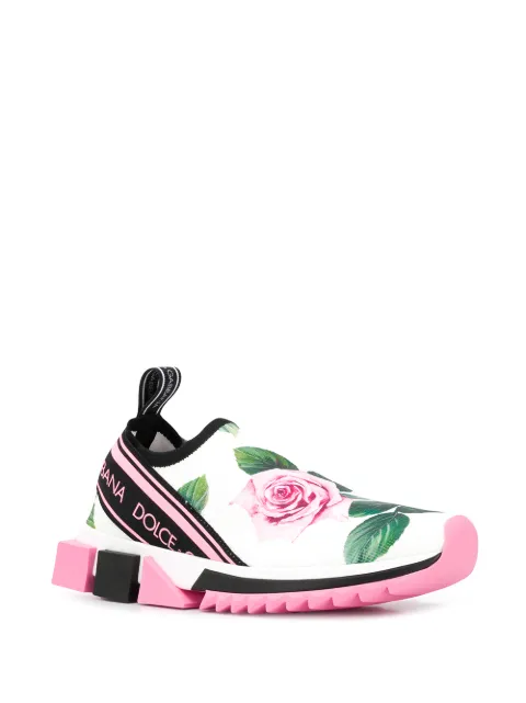 Dolce \u0026 Gabbana Tenis Sorrento Con Estampado De Rosas - Farfetch