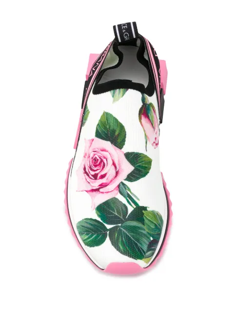 Dolce \u0026 Gabbana Tenis Sorrento Con Estampado De Rosas - Farfetch
