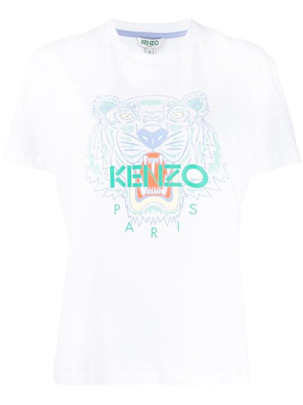 white kenzo tiger t shirt