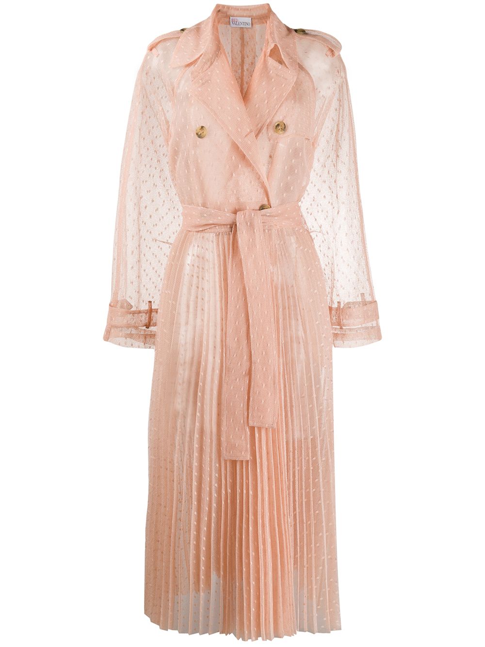 RED VALENTINO TULLE SHEER TRENCH COAT