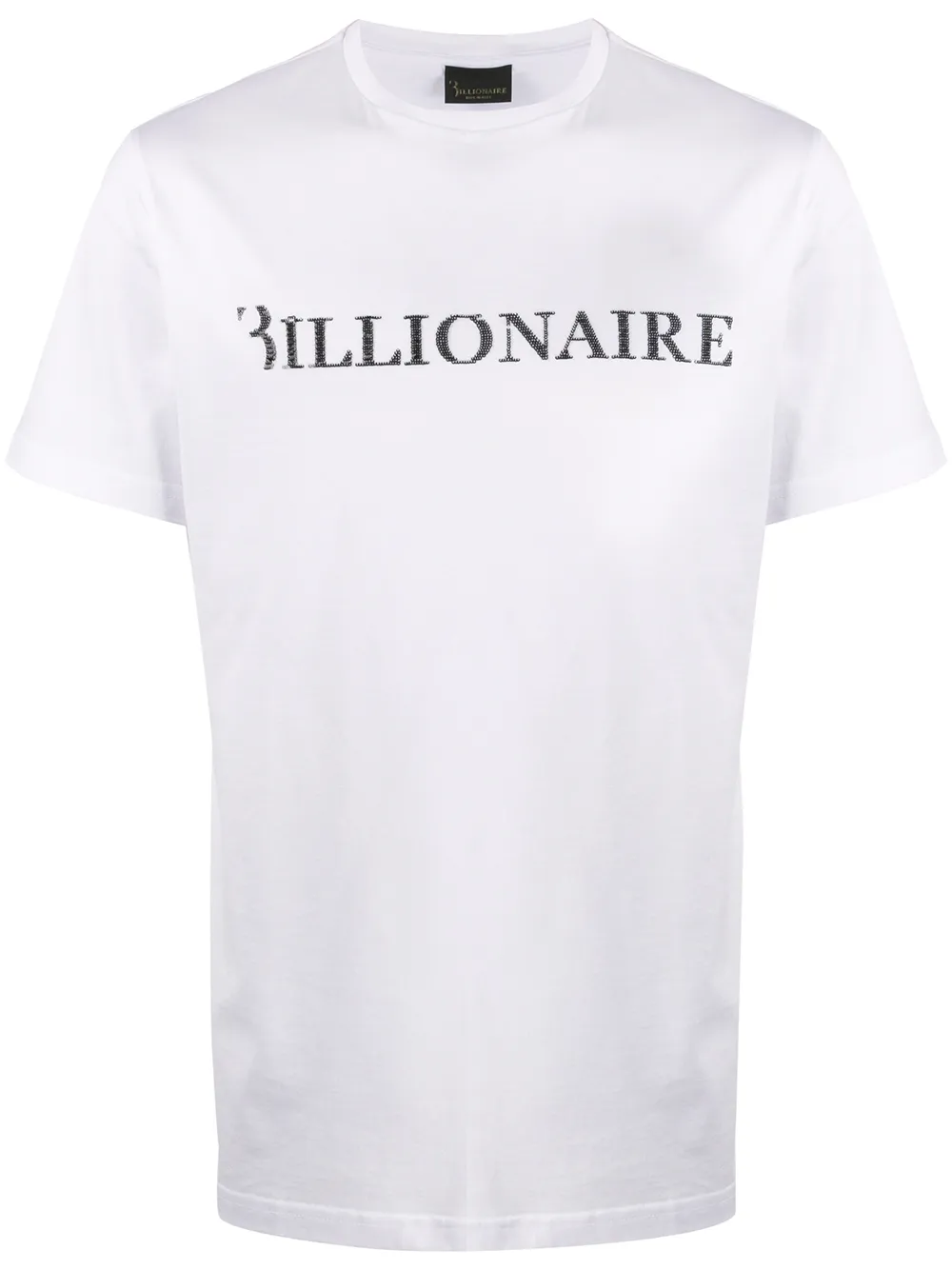 Billionaire Embellished Logo T-shirt In White