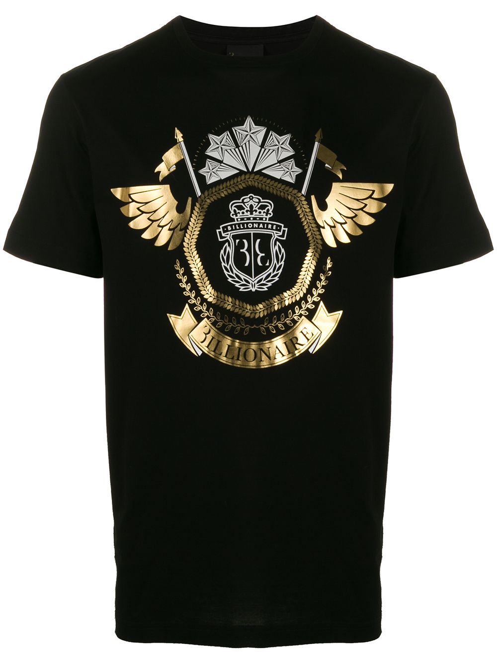 Billionaire Metallic Logo T-shirt In Black