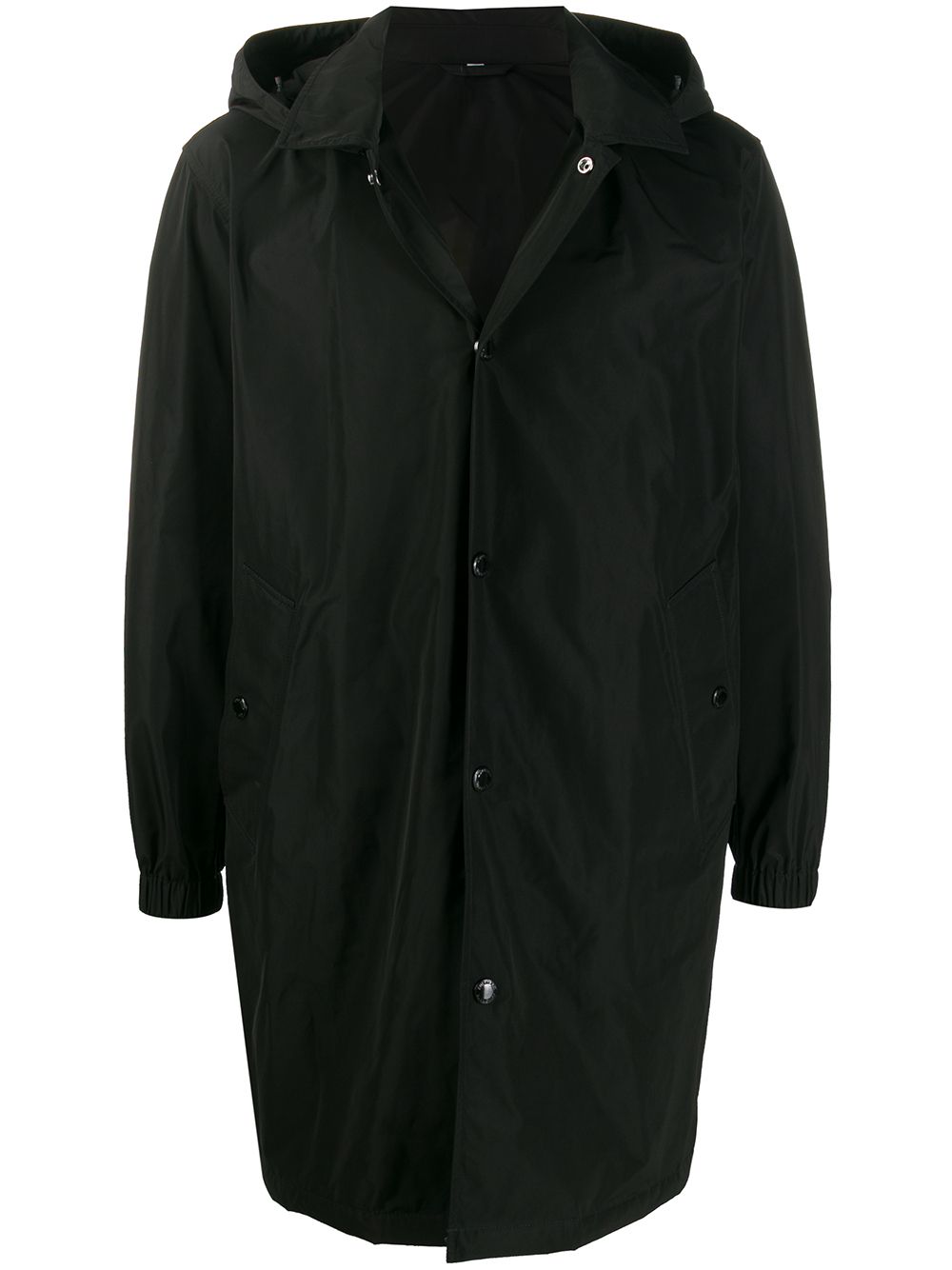Burberry Printed Logo Raincoat In 黑色