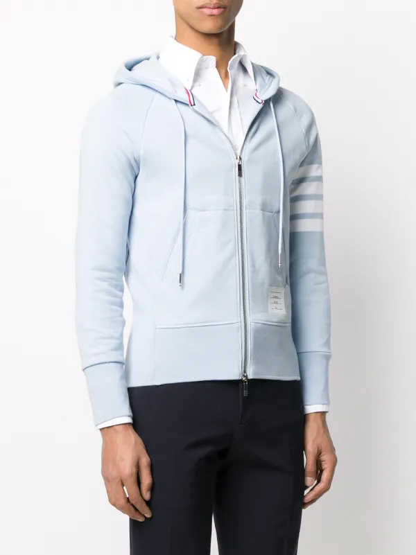 【THOM BROWNE】ループバックコットンジャージー ZIP UPフーディ Classic full zip hoodie in classic loopback with engineered