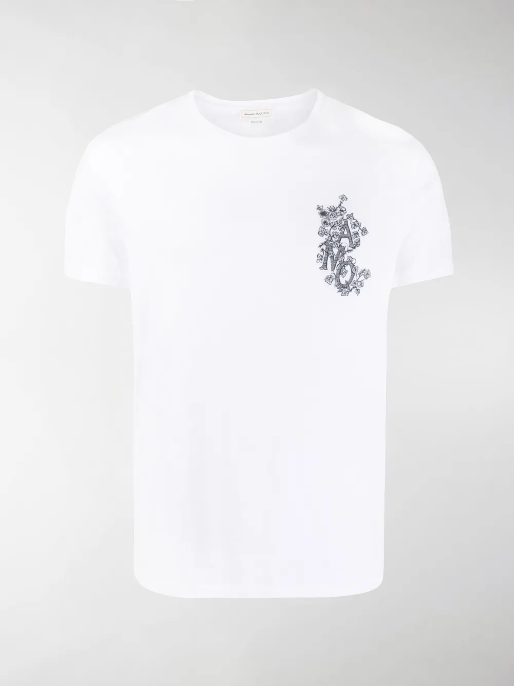 ALEXANDER MCQUEEN IVI MONOGRAM EMBROIDERED T-SHIRT,599549QOZ6214786423