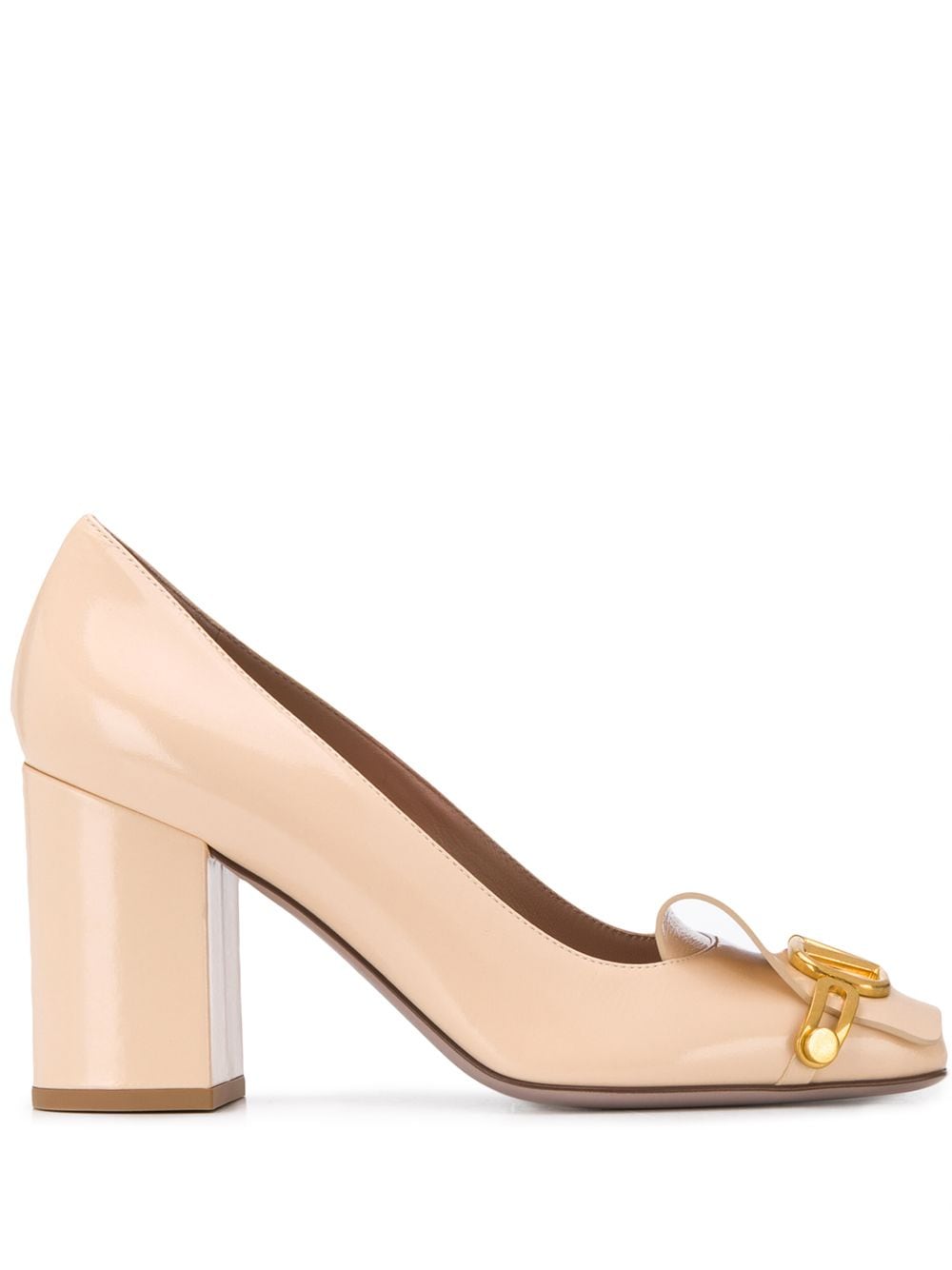 Shop Valentino Vlogo 90mm Pumps In Neutrals