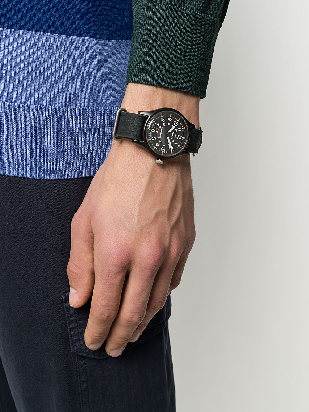 фото Timex наручные часы navi world time с фактурным ремешком