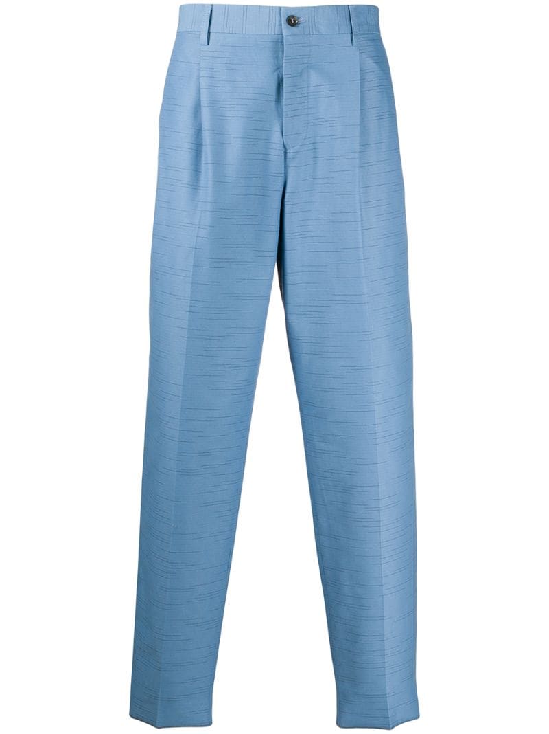 Shop Missoni High-waisted Straight Leg Trousers In Blue