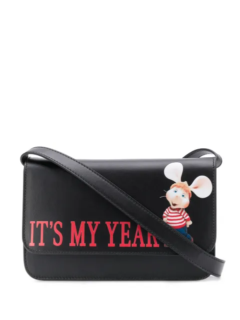 Alberta Ferretti slogan printed cross body bag