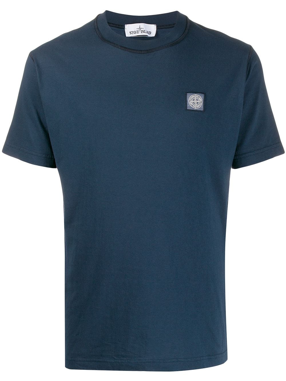 Stone Island Logo Patch T-shirt In Blue