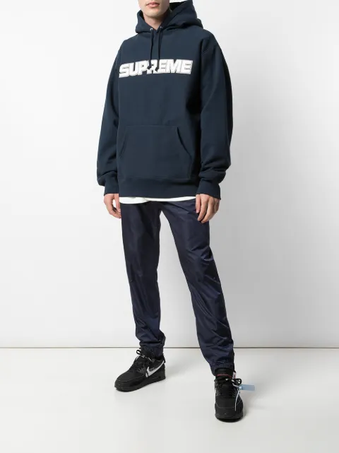 supreme perforated leather hooded sweatshirt