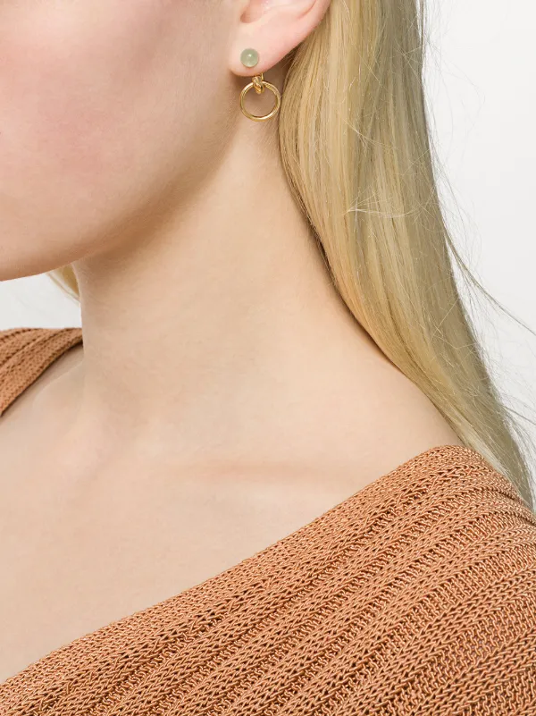 single black stone earrings in gold